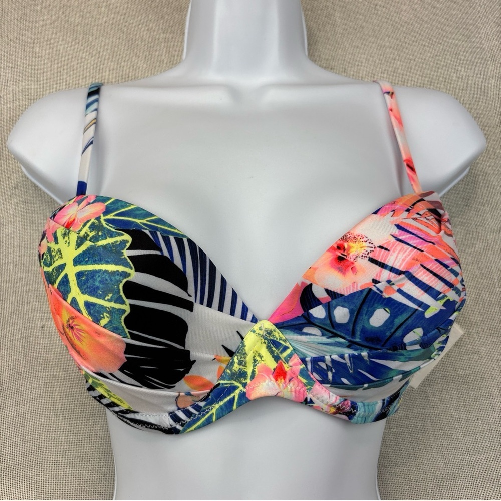 Raisins Women's Haleiwa Moonshadow Underwire Bra Swim Top Size M
